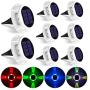 GIGALUMI Solar Deck Lights Outdoor, Solar Ground Lights with 5 Lighting Modes, Bright RGB Color Waterproof Disk Lights for Dock, Garden, Ground, Stair, Driveway, Pathway, Landscape（8 Pack）