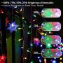 Led Snowflake Icicle Lights Christmas Lights Outdoor Color Changing Window Curtain String Fairy Light for Indoor House Window Home Wall Patio Yard Garden Porch Holiday 360 Led 40ft 8 Modes