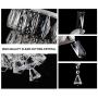 Raindrop Crystal Chandelier Lighting, 3 Way Dimmable LED Crystal Ceiling Hanging Pendant Light Fixture D12'' 5-Tier Modern Chandelier for Bedroom Dining Room Living Room Kitchen Island Foyer Entryway