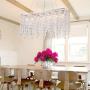 APBEAM Rectangular Chandelier with Cone Shade Crystal Modern Linear Suspension Lighting Fixtures Hanging Over Table for Dining Room Restaurants Kitchen Island L31.5''x 7.8''x 15.7''