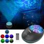 LOBKIN Night Light Projector and Ocean Night Light with Built-in Mini Music Player Sleeping Soothing White Noise Sound Machine for Kids Living Room Bedroom (Black)