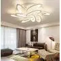 LAKIQ Multi Light Modern LED Ceiling Chandelier Windmill Shape Acrylic Semi Flush Mount Lighting Fixture Indoor Ceiling Lights for Living Room Bedroom (Warm Light, 9 Lights)
