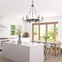 LALUZ Dining Room Chandelier, Rustic Hanging Light Fixture, French Country Style for Bedroom, Kitchen Island with Adjustable Chain, 6 Source, 28.3″ W x 26.4″ H
