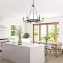 LALUZ Dining Room Chandelier, Rustic Hanging Light Fixture, French Country Style for Bedroom, Kitchen Island with Adjustable Chain, 6 Source, 28.3″ W x 26.4″ H