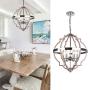 EDISLIVE 6-Light Rustic Orb Chandelier Ceiling Light Geometric Lighting Dining Room Farmhouse Foyer Light Fixtures