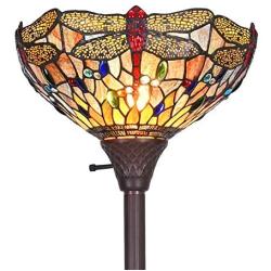 Tiffany Floor Lamp Enhance Home | Office Living Space, Handcrafted Floor Lamps for Living Room, Capulina Stained Glass Floor Lamp with a Classic Feel - Abstract Art Style (Tall: 69.3 x W13.8 inches)