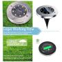 Solar Ground Lights - 10 Packs 8 LED Outdoor Solar Disk Lights Waterproof In-Ground Garden Sidewalk Lights Solar Powered Landscape Lighting for Lawn Patio Pathway Yard Deck Walkway (Warm White)