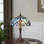 Stained Glass Desk Lamp, Capulina Handcrafted 16.1'' Tiffany Style Table Lamps Accentuate Any Home or Business, Office, Desk, Entry, Living Room with a Classic Feel - Gothic Glass Style