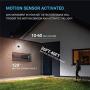 PARMIDA LED Solar Security Light, Motion Sensor Operated, Rechargeable with Solar Panel, 500LM, Dusk to Dawn Setting, Waterproof Outdoor Light, Optional Dry Battery Backup, 5000K - Single-Head, Black