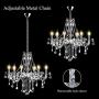 Tangkula Crystal Chandelier, 6 Light Ceiling Lighting Fixture, Vintage Style Crystal Pendant Lamp for Bedroom Dining Living Room, Flush Mount, Elegant Crystal Raindrop Chandelier (Transparent)