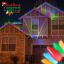 CHRISTMAS LIGHTS FACTORY - C9 - Multi Color - Super Bright LED Frosted Bulbs - 25 Bulbs ONLY - Commercial Grade - Dimmable - Indoor & Outdoor. Be a Beacon of Holiday Spirit, Joy.