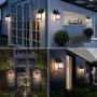 Dusk to Dawn Sensor Outdoor Wall Lanterns, Waterproof Porch Light Fixtures Wall Mount, Outside Wall Sconce Exterior Wall Lamp with Textured Glass for Garage, House, Front Door (E26 Bulb Included)