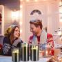 Flameless Led Candles Flickering, Yinuo Candle Real Wax Fake Wick Moving Flame Faux Wickless Pillar Battery Operated Candles with Timer Remote Glass Effect for Festival Wedding Home Party Decor