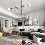 Miduxiy Sputnik Chandelier 3 Lights Mid-Century Black Pendant Lighting Modern Hanging Light Fixtures for Bedroom Kitchen Dining Room Living Room