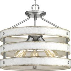 Progress Lighting P350049-141 Gulliver Semi-Flush/Convertible, Galvanized Finish