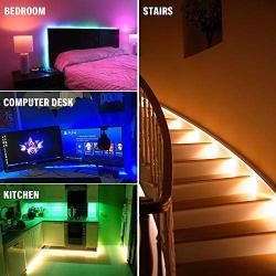 PANGTON VILLA Led Strip Lights 32.8 ft for Bedroom Room Home 5050 Kit with 24 Key Remote Control and Power Supply, 2 Roll 16.4 ft, RGB