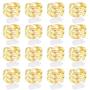 Led Fairy Lights Battery Operated String Lights Waterproof Silver Wire, 7Ft 20 LED Firefly Starry Moon Lights for DIY Wedding Party Bedroom Patio Christmas (16 Pack, Warm White)