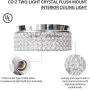 CO-Z Modern Crystal Ceiling Light Fixture, Flush Mount Ceiling Lights for Hallway Dining Bedroom Kitchen Bathroom, 120W Dimmable Close to Ceiling Lights with 12 Inch Round Crystal Shade