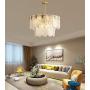 Sweety House New Snowflake Customized 9-lamp Chandelier, Simple postmodern Crystal lamp, Creative net red Dining Room Lighting Chandelier (Gold)
