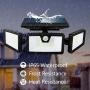 Otdair Solar Security Lights, 3 Head Adjustable Motion Sensor Lights 132 LED Flood Lights Outdoor Spotlights 360° Rotatable IP65 Waterproof for Garden Patio Yard Porch Garage Pathway