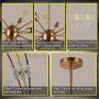 LIGHTESS Sputnik Pendant 10 Light Vintage Sputnik Chandelier Semi Flush Mount Chandelier Ceiling Light for Kitchen Dining Living Room, Gold Brass, E26 Base (Bulb Not Included)