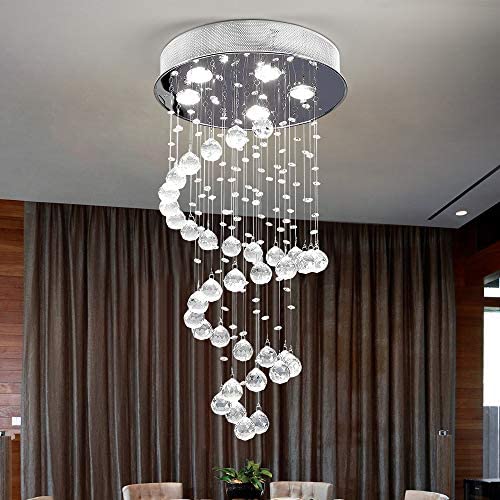 Modern Crystal Chandelier Rain Drop Lighting Fixture (5 Lights)