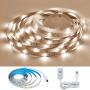 KXZM Motion Sensor Activated LED Strip Light Natural White 4000-4500K, 6.6ft/2M USB Powered 5V Pir Sensor LED Night Light for Closet Light Bedroom Cabinet Stairs