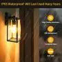 CINOTON Outdoor Indoor Wall Sconce, Outdoor Light Fixtures Wall Mount Anti-Rust Matte Black, IP65 Waterproof Outdoor Wall Lantern with Clear Glass Shade, E26 Socket Wall Lamp for Garage, Doorway