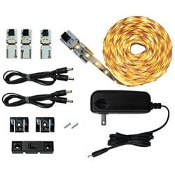 Cut and Connect Series | Super Bright - 18 LEDs per foot | Warm White ~3000 K | 9.5ft/ 3M | Flex LED Kit | cut to size | Inspired LED | DIY | Dimmable | install in minutes!