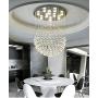 Moooni Modern Ball Crystal Chandelier Lighting Rain Drop Sphere Chandelier LED Flush Mount Ceiling Light Fixture for Staircase Dining Room Dome D 32''x H40''