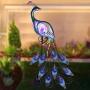 TERESAS COLLECTIONS 31.5 inch Metal Peacock Decor Garden Solar Lights Solar Peacock Stake for Outdoor Patio Yard Decorations, Valentines Day Gift for Couples