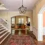 JINZO Farmhouse Chandelier 4-Lights Rustic Cage Pendant Light Matt Black and Gold for Foyer Entryway Hallway Dining Room and Kitchen Island.