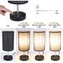 Touch Table Lamp Dimmable with AC Outlet and 2 USB Ports, LIGHTESS Black Fabric Shade Nightstand Lights Bedside Lamps, Edison LED Bulbs Included for Bedroom, Living Room, Pack of 2, LG9925868