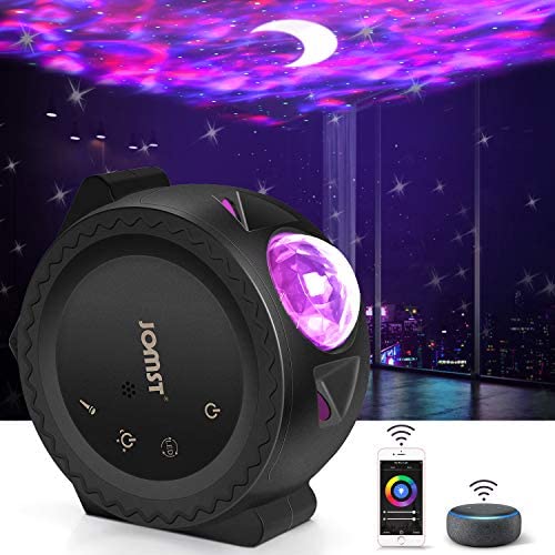 Jomst Star projector,3 in 1 Ocean Wave,Moon and Star Night Light Projector,with Intelligent Control,Timing setting,6 Lighting Colors,Manual and Wifi Mode for Party, Bedroom, Living Room (Black)