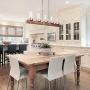 Farmhouse Wood Chandelier, 5-Light Linear Chandeliers for Dining Rooms, L42.9 x W3.9''x H9.4''