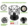 Lakumu 4 Pack Industrial Semi Flush Mount Ceiling Light Fixtures, E26 Retro Vintage Farmhouse Ceiling Cage Lights, Black Metal Rustic Ceiling Lamp for Hallway Stairway Entryway Kitchen Bedroom Balcony