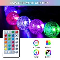 WENFENG Color Changing String Lights for Bedroom, 80FT 125 Led 16 Colors RGB Waterproof Globe Crystal Bubble Christmas Lights ,Remote Control Indoor Hanging Lights for Girls Room ,Wedding, Party Decor