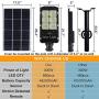 300W LED Solar Street Lights Outdoor Lamp, Dusk to Dawn Pole Light with Remote Control, Waterproof, Ideal for Parking Lot, Yard, Garage and Garden (Cool White)