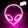Wanxing Alien Neon Light Pink Led Signs Wall Decor, Battery or USB Operated Alien Lamp Warm Alien Neon Signs Light up for Home,Kids Room,Bar,Festive Party,Christmas,Wedding