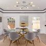 6 Lights Mid Century Ceiling Light Adjustable Sputnik Chandeliers Flush Mount Light Fixture Plating Finish for Kitchen Dining Room Living Room Bedroom Foyer Lighting (Silver)