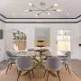 6 Lights Mid Century Ceiling Light Adjustable Sputnik Chandeliers Flush Mount Light Fixture Plating Finish for Kitchen Dining Room Living Room Bedroom Foyer Lighting (Silver)
