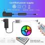 LED Strip Lights 16.4ft, RGB LED Light Strip, 5050 SMD LED Color Changing Tape Light with 44 Key Remote and 12V Power Supply, LED Lights for Bedroom, Home Decoration, TV Backlight, Kitchen, Bar