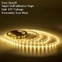 JUNWEN Flexible LED Strip Lights, Warm White,16.4ft 300LEDS 2835 LED Ribbon, String Light, 12V Tape Lights, Non Waterproof, Under Cabinet Childrens Rooms Hallway Staircase Corridor Collectable