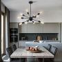 LIGHTESS Sputnik Pendant 10 Light Modern Sputnik Chandelier Light Vintage Black Semi Flush Mount Ceiling Light for Kitchen Living Room, E26 Base (Bulb Not Included)