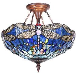 Capulina Hand-Crafted Tiffany Dragonfly Kitchen Island Light, Tiffany Pendant Lamp, Hanging Tiffany Style Lamp, Tiffany Kitchen Chandelier, Tiffany Hanging Lights, Tiffany Glass Chandelier for Kitchen