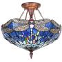 Capulina Hand-Crafted Tiffany Dragonfly Kitchen Island Light, Tiffany Pendant Lamp, Hanging Tiffany Style Lamp, Tiffany Kitchen Chandelier, Tiffany Hanging Lights, Tiffany Glass Chandelier for Kitchen