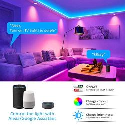 LED Strip Lights 32.8ft, AOBISI Color Changing RGB LED Light Strip for Bedroom with Remote and App, Flexible Tape Lights, Music Sync with Alexa,Google for Home Lighting Kitchen Bed Bar Home Decoration