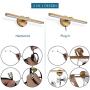 MantoLite LED Wall Light,Vanity 15inch Aluminum Picture Artwork Lighting Fixture, Plug-in with Switch for Bathroom Mirror Lamp Modern Home Restaurant Bedside Wall Lamps Sconces,11W 3000K Matte Brass