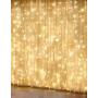 Curtain Lights, GLIME Window Curtain String Lights, 8 Modes with Remote & Timer 2/4/6/8h Fairy String Lights for Bedroom Wedding Party Christmas Outdoor Indoor Wall Decoration USB (Warm White)