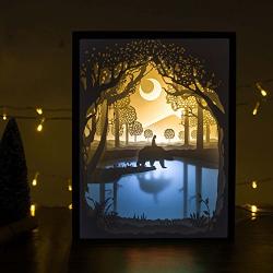 Papercut Light Boxes, 3D Shadow Box Led Light Night lamp, Decorative Mood Light for Kids and Adults, Baby Nursery Kids Bedroom Living Room Night Light(My Friend)